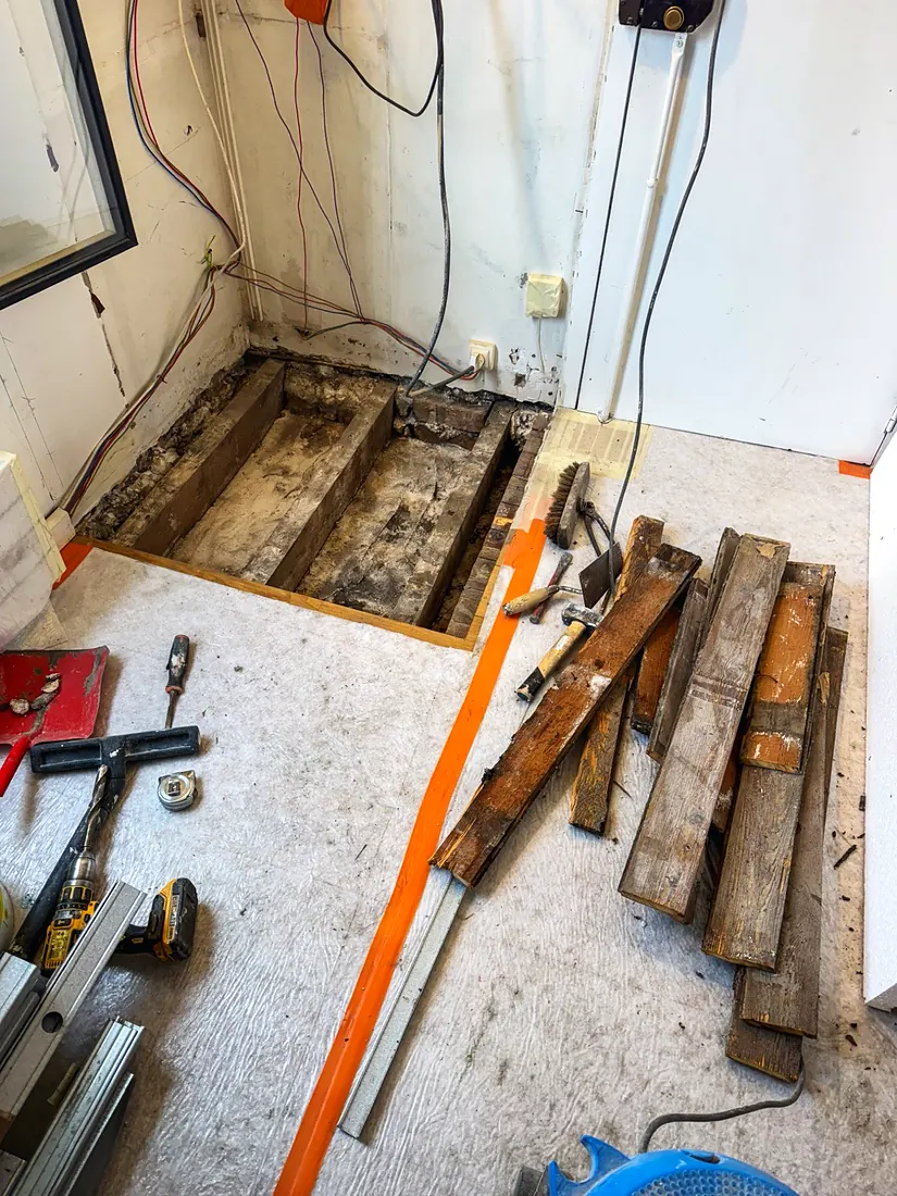 Séparation SDB & WC, Paris 20e : travaux en cours, photo 2